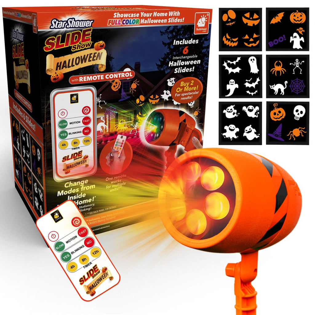 Presentación de diapositivas de lluvia de estrellas: Halloween | Con control remoto