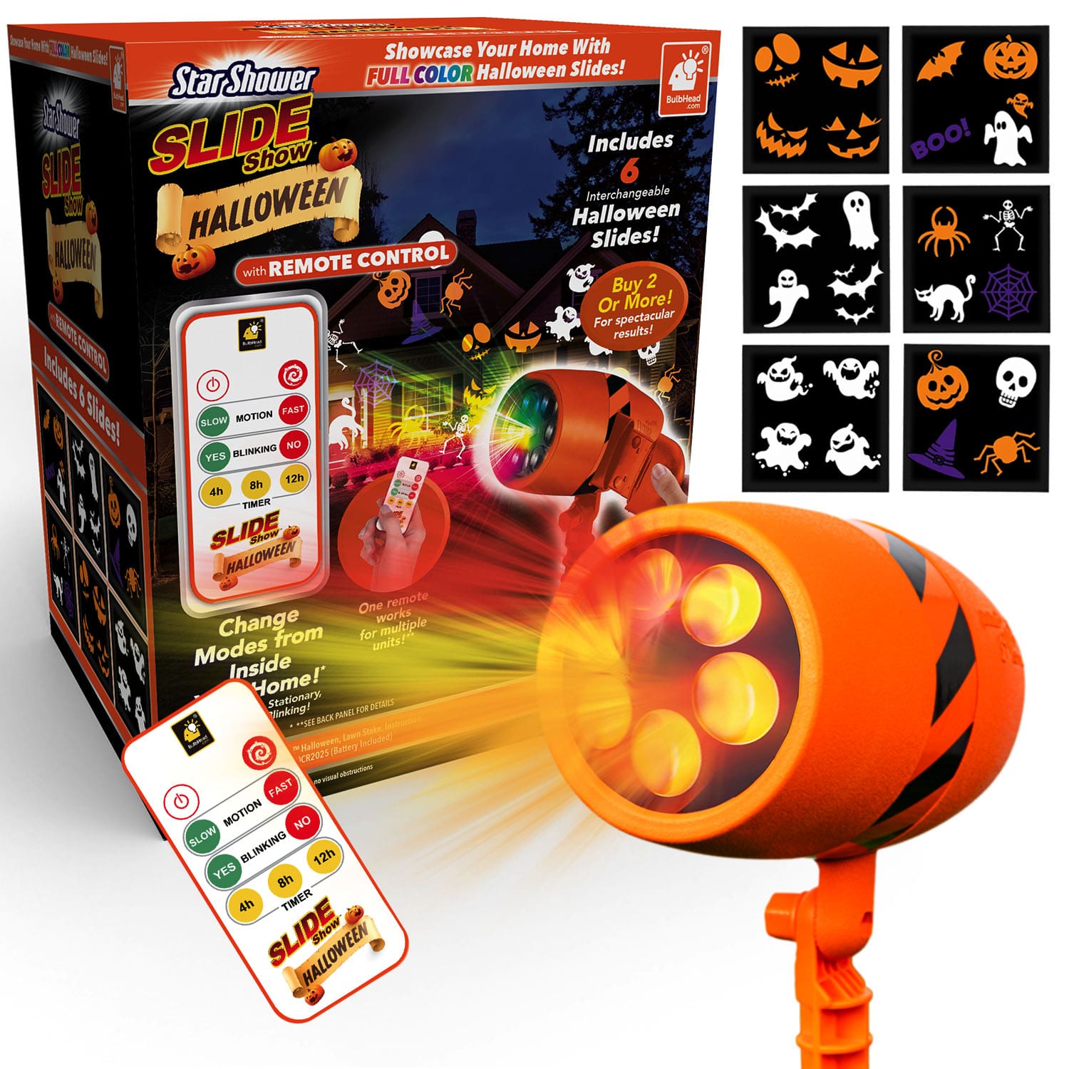 Presentación de diapositivas de lluvia de estrellas: Halloween | Con control remoto
